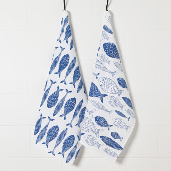 Now Designs Fish Market Floursack Dish Towels Set Of 2