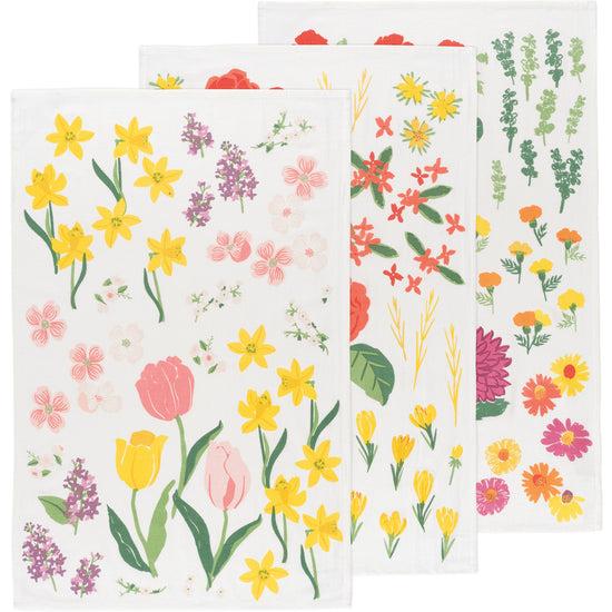 now designs Flowers of The Month Floursack Dish Towels Set of 3