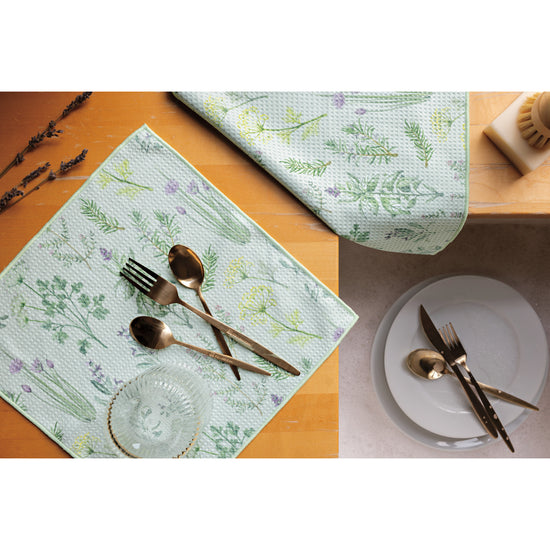 Now Designs Fresh Herbs Recycled Microfibre Dishcloth Set