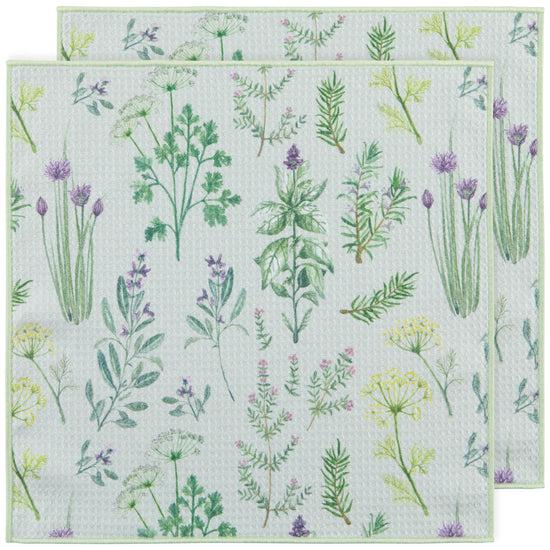 now designs Fresh Herbs Recycled Microfibre Dishcloth Set