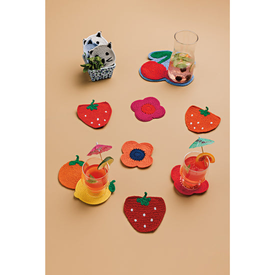Now Designs Fruit Crochet Coasters Set Of 4 Assorted