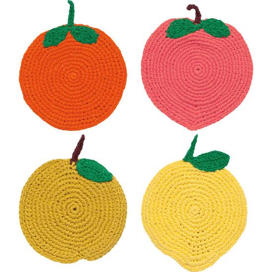 now designs Fruit Crochet Coasters Set of 4 Assorted