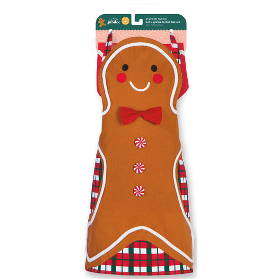 Now Designs Gingerbread Christmas Kid's Apron And Hat Set