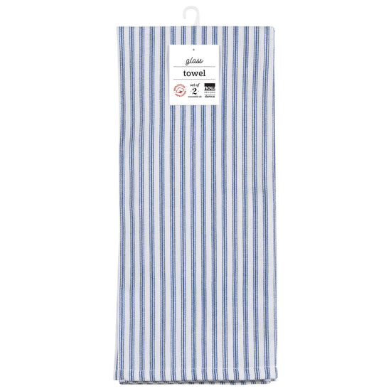 Now Designs Glass Cleaning Towels Royal Blue Set Of 2