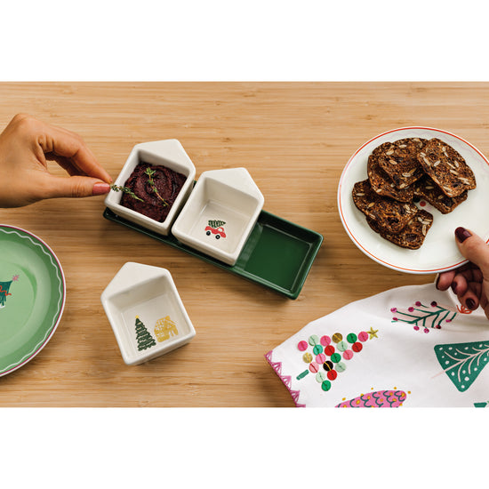 Now Designs Glitzmas Christmas Dipping Dish With Tray Set