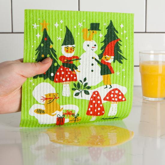 Now Designs Gnome For Holidays Swedish Sponge Cloth