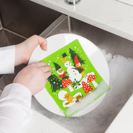 Now Designs Gnome For Holidays Swedish Sponge Cloth