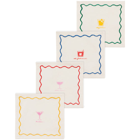 now designs Happy Hour Cocktail Napkins Set of 4 Assorted