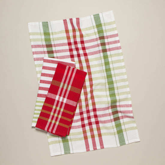 Now Designs Holiday Cheer Check Dishtowels Set Of 3