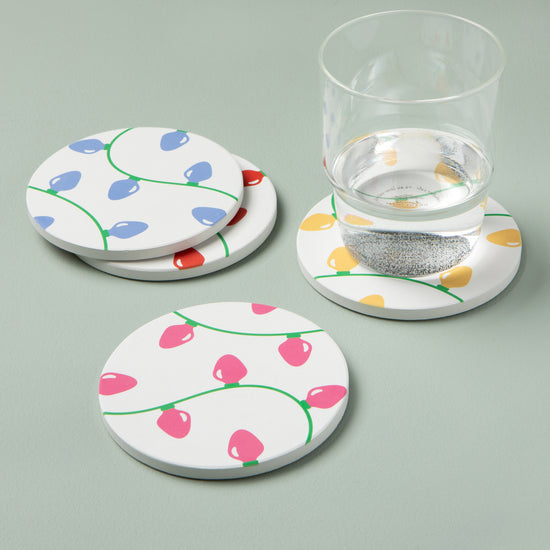 Now Designs Holiday Glow Soak Up Christmas Coasters Set Of 4