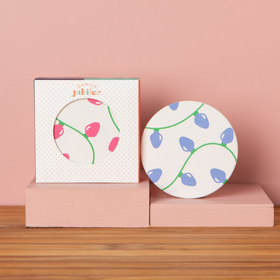 Now Designs Holiday Glow Soak Up Christmas Coasters Set Of 4