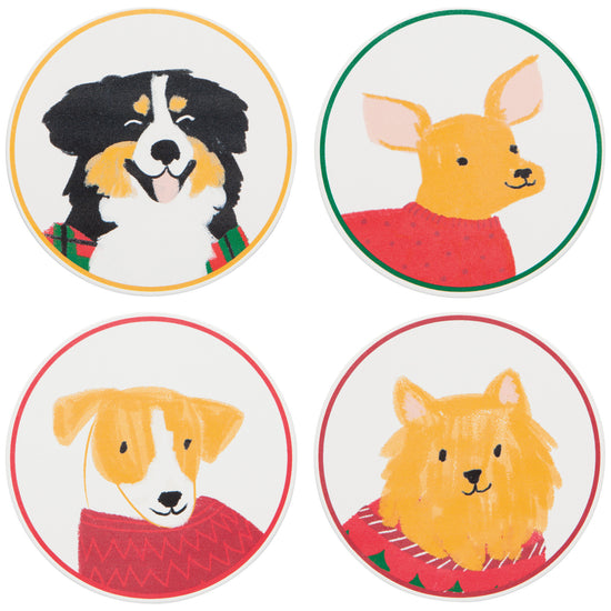 now designs Holiday Hounds Soak Up Coasters Set of 4