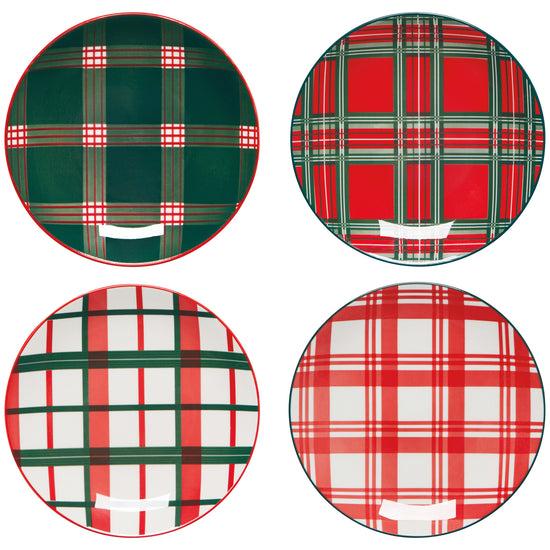 now designs Holiday Plaid Appetizer Plates Set of 4