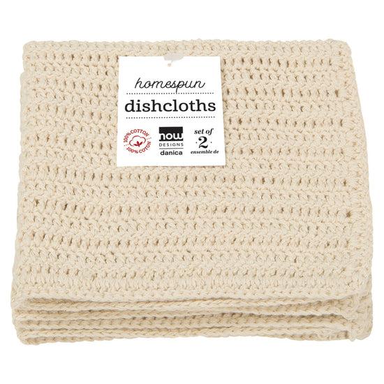 Now Designs Homespun Crochet Dishcloths Natural Set Of 2