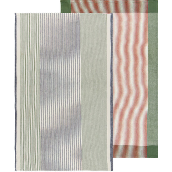 now designs Jade Green Array Stripe Dishtowel Set of 2