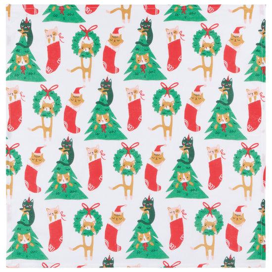 Now Designs Let It Meow Christmas Floursack Dishtowels Set Of 2