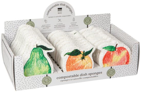 now designs Locally Grown Compostable Sponge Counter Display Unit Set of 24 Assort