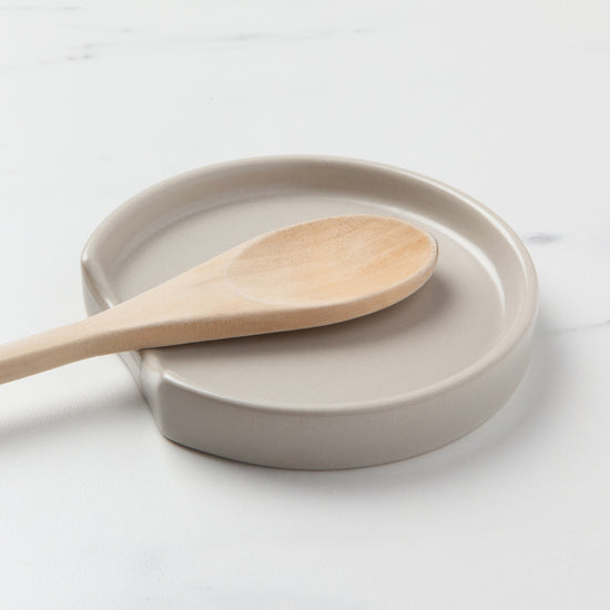 Now Designs Matte Finish Fog Gray Stoneware Spoon Rest