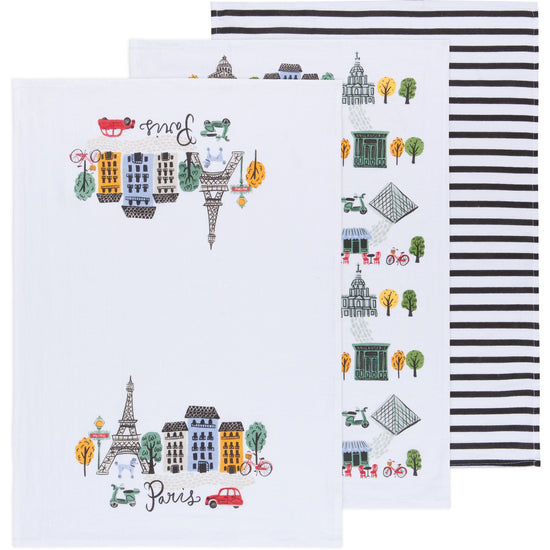 now designs Meet Me In Paris Bakers Floursack Dishtowel Set of 3