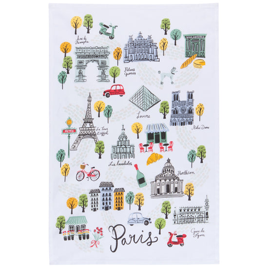 now designs Meet Me In Paris Printed Cotton Dishtowel