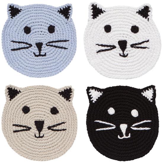 now designs Meow & Furever Crochet Coasters Set of 4 Assorted