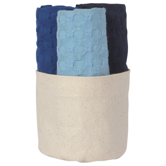 now designs Mercantile Dishcloths in Basket Marine Blue Set of 3