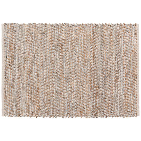 now designs Miller Gray Leather Chindi Rug 24 x 6 inches