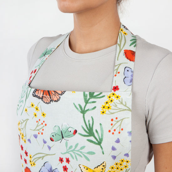 Now Designs Morning Meadow Floral Print Classic Cotton Apron