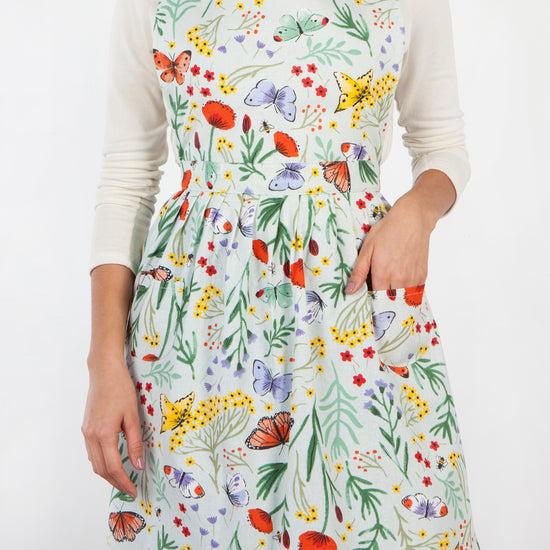 Now Designs Morning Meadow Floral Print Classic Cotton Apron