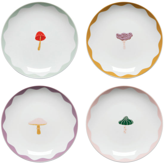 now designs Mushroom Gems Appetizer Plates Set of 4