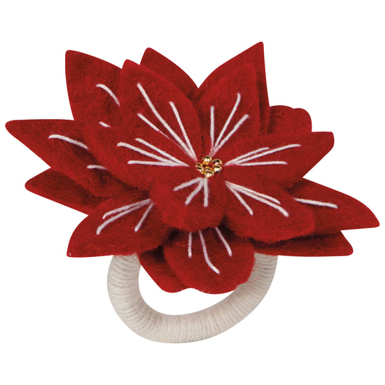 now designs Amaryllis Christmas Felt Napkin Ring