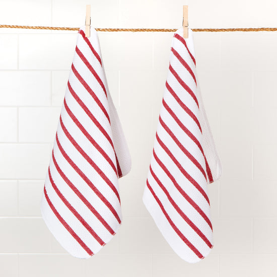 Now Designs Basketweave Dishcloths Red Set Of 2