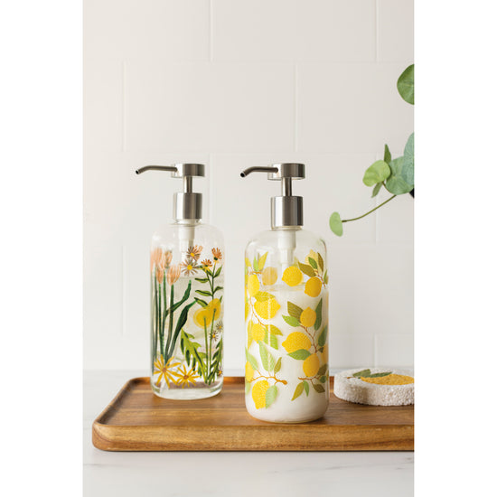 Now Designs Bees & Blooms Glass Soap Pump