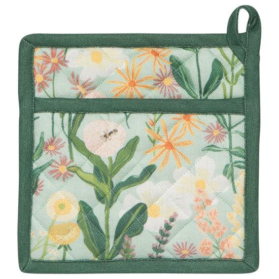 now designs Bees & Blooms Spruce Potholder