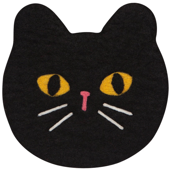now designs Black Cat Felt Wool Trivet