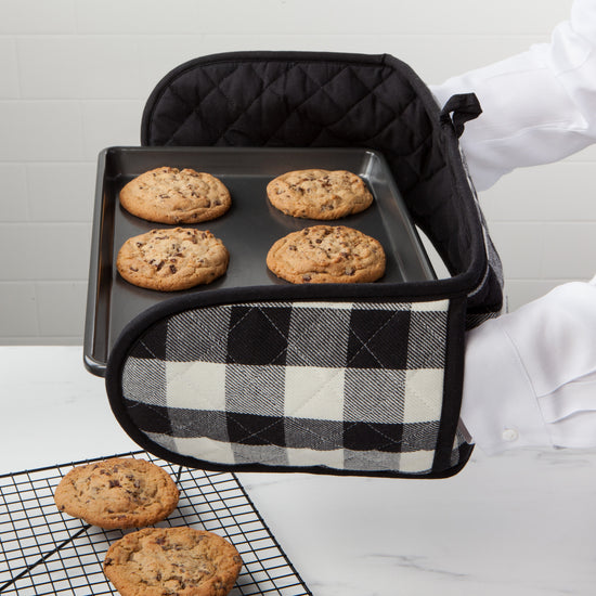 Now Designs Black Check Double Oven Mitt