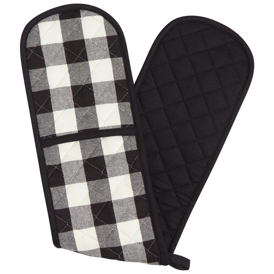 now designs Black Check Double Oven Mitt
