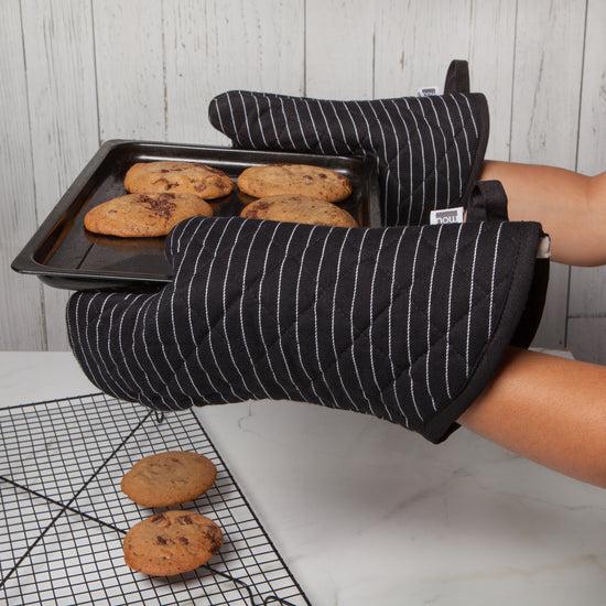 Now Designs Black Pinstripe Superior Oven Mitt