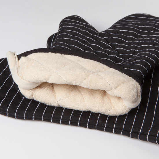 Now Designs Black Pinstripe Superior Oven Mitt