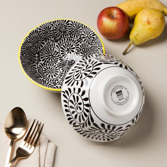 Now Designs Black Vines 6 Inch Stamped Bowl