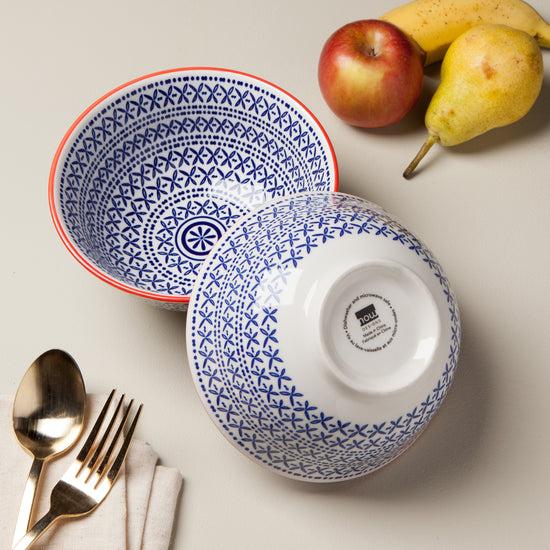 Now Designs Blue Cross 6 Inch Stamped Bowl