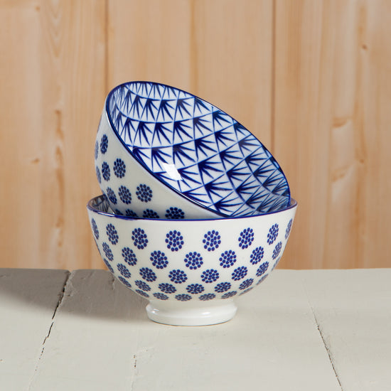 Now Designs Blue Dots 4 Inch Stamped Bowl