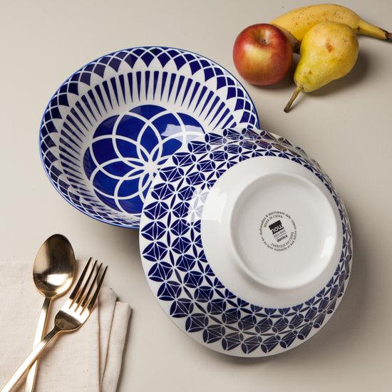 Now Designs Blue Geo 8 Inch Stamped Bowl