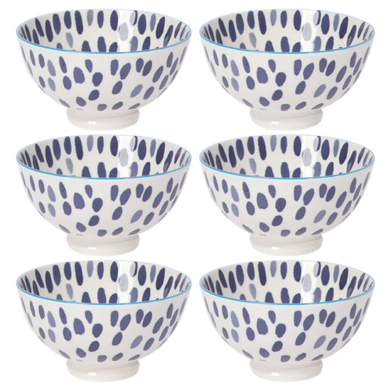 Now Designs Blue Spots 4 Inch Stamped Bowl