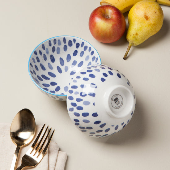 Now Designs Blue Spots 4 Inch Stamped Bowl