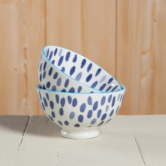 Now Designs Blue Spots 4 Inch Stamped Bowl