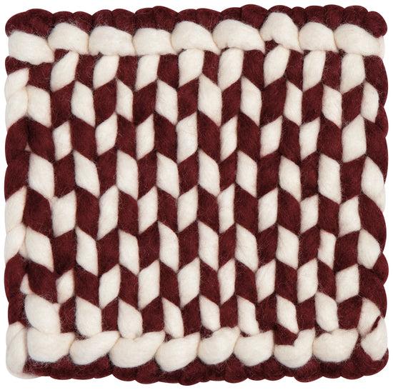 now designs Braid Felt Wool Trivet - Garnet