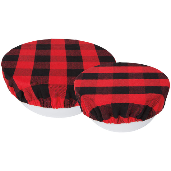 now designs Buffalo Plaid Red Bowl Covers Set of 2