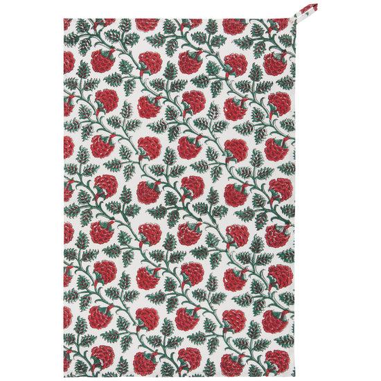 now designs Carnation Block Print Dishtowel