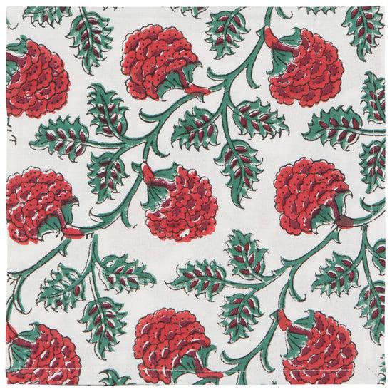 Now Designs Carnation Block Print Napkins Set Of 4